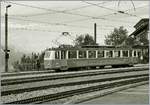 Der Rochers de Naye Bhe 2/4 207 bei der Fahrzeugparade 125 Jahre Rochers de Naye als S/W Version.