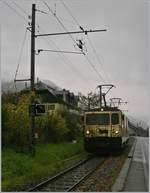 Die MOB GDE 4/4  Train du Chocolat  in Blonay.