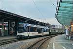 Der Alpina Be 4/4 9204 (und am Schluss des Zuges ein weitere) mit dem MOB Belle Epoque Zug nach Zweisimmen kurz vor der Abfahrt in Montreux.