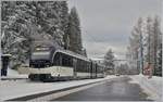 Der MVR ABeh 2/6 7505 wartet auf der Gipfelstation Les Pléiades auf die Abfaht nach Vevey.