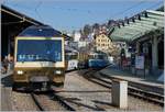 MOB Panoramic-Express und im Hintergrund der ABDe 8/8 4002 VAUZD in Montreux.