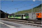 Der A-L Regionalzug Leysin - Aigle wendet im Dépot von Aigle A-L für die Weiterfahrt nach Aigle (Bahnhof) die Fahrtrichtung.