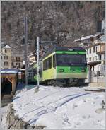 Der TPC Beh 4/8 591 ist von Les Diablerets kommend im kleinen Kopfbahnhof von Le Sépey eingetroffen, wird hier für die Weiterfahrt nach Aigle die Fahrtrichtung ändern und den Gegenzug