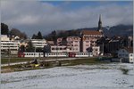 Ein TPF Regionalzug ist bei Châtel St-Denis unterwegs.