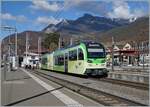 Der TPC Beh 2/6 547 wartet in Aigle auf die Abfahrt nach Champéry.