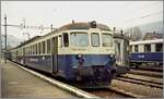 Der OeBB ABDe 4/8 745 (ex BLS 741) wartet in Balsthal auf die Abfahrt nach Oensingen.