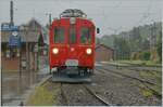 Der RhB ABe 4/4 N° 35 der Blonay-Chamby Bahn wartet in Blonay als erster Reise Zug des Tages auf die Abfahrt nach Chaulin.