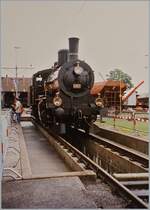 150 Jahre Schweizer Eisenbahn: Auch die formschöne Schlepptenderdampflok B 3/4 1367 war am  Drehscheibenfest  in Delémont im Einsatz, hier zeigt sie sich im Dépôt Gelände.