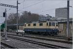 Die IRSI/IGE  Rheingold  Re 4/4 II 11387 (Re 421 387-2) im Dienste der BAM MBC steht in Morges und wird später als Lokfahrt nach Gland fahren. 

22. Feb. 2024 

