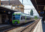 neuchtel-neuenburg/737241/nachdem-er-uns-am-18052018-als Nachdem er uns am 18.05.2018 als S 5 von Bern nach Neuchâtel (Neuenburg) gebracht hat, steht der dreiteilige BLS NINA RABe 525 006 'Willisau'  bzw. NINA 006 (NINA = Niederflur-Nahverkehrszug) nun wieder zur Rückfahrt als S5 nach Bern im Bahnhof Neuchâtel zur Abfahrt bereit.