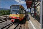 In Orbe wartet der 'Karlsruher' Triebwagen Be 4/8 N� 3 (94800 450 003-9 D-TVYS) auf die Abfahrt nach Chavornay.

5. Juli 2025
