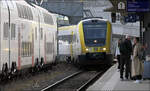 Mit Olli auf Motivsuche in Schaffhausen    Einfahrt unsere Zuges (612 521) nach Singen in den Bahnhof Schaffhausen.