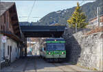 Beh 4/8 92 'Barboleuse' wartet auf weitere Einsätze in Villars-sur-Ollon.