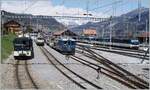 In Zweisimmen zeigen sich die MOB GDe 4/4 6005, GDe 4/4 6006 (beide ex GFM/TPF), der BDe 4/4 3002 und die Ge 4/4 8002.