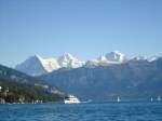 (130'139) - Eiger, M�nch und Jungfrau von Thunersee aus am 3.