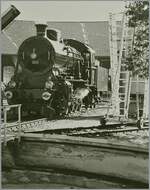 Die SBB Historic C 5/6 2978  Elefant  bei den Feierlichkeiten  150 Jahre Schweizer Bahnen  (1847-1997) in Delémont bei der Drehscheibe.