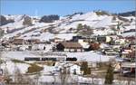 
Fahrt durch Hasle im Entlebuch oder auch Bilderbuch mit Eb 3/5 5810. Februar 2019.