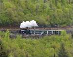 Fahrleitungsstörung nannte sie die Veranstaltung, um an die Dampfreserve in Olten für solche Fälle zu erinnern. Im Jura mit Eb 3/5 3819. April 2019.