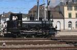 Seitenblick auf DBB Lok-3 LANGNAU  beim Umlaufen in Brugg AG am 24 Mai 2026 w�hrend das Pfingstener Offener Tur Wochenende bei der Verein Mikado 1244.