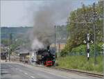 Und da dampft er, der erste Dampfzug der Saison 2026 von Blonay nach Chamby.