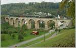 Die 50 8055 auf dem Rümlinger Viadukt. 
2. Okt. 2009