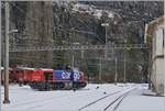 Die SBB Am 843 090-2 rangiert in St-Maurice.