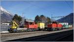 Der Tm 234 105-5 (UIC 98 85 5 234 105-5 CH-SBBI) und rechts im Bild die SBB Am 841 019 (UIC 92 85 8 8/41 019-3 CH-SBBI) in Martigny.