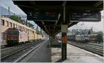 Güterverkehr in Sierre: Links die SBB Re 4/4 II 11278  CHAM  und rechts die von der SBB gemietet  Re 474 Göttingen (UIC 91 80 6189 990-5 D-Dispo Class 189-VE).
31. Juli 2017