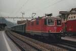 SBB 11299 verlasst Erstfeld mit ein Interregio nach Chiasso am 28 Mai 2007.