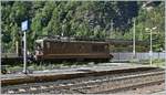 Die BLS Re 4/4 178  Schwarzenburg wartet mit ihrem Tunnleautozug in Iselle auf die Rückfahrt nach Brig, dahinter der neu errichtete und zum Fotografieren sehr störende Zaun. 

19. August 2020