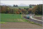 Die SBB Re 460 007-4  Vaudoise  ist mit dem IC 1 717 von Genève Aéroport nach St.Gallen kurz nach Oron unterwegs.