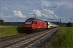 Fernverkehrstag auf der Altstrecke.

Via Burgdorf gibt es zumeist nur noch Güterverkehr, Nahverkehr und überregionale Züge nach Bern. Re 460 110 'Mariaberg' mit einem IC bei Bettenhausen. Juni 2023.