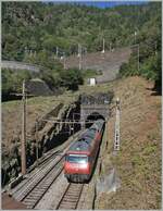 Eine SBB Re 460 mit ihrem IC 2 nach Lugano hat den 1568 langen Freggio-Kreiskehrtunnel verlassen und ist nun auf em Weg nach Faido.

4. Sept. 2023