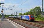 Am 13.06.2024 durchfährt die 482 019-7 von SBB-Cargo den Bahnhof Düsseldorf-Eller in Richtung Süden