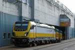 SWISS RAIL TRAFIC: Sondermüllzug ab Kölliken nach Niederglatt mit der Rem 487 001 von Bombardier vor der Deponie in Kölliken am 2. Juni 2015.
Foto: Walter Ruetsch