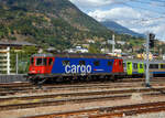 Die SBB Cargo Re 620 006-7 „Lavaux“ (91 85 4620 006-7 CH-SBBC), ex Re 6/6 – 11606, fährt am 07.09.2021 durch Brig.