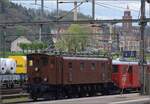 Die RVT-Fahrt zum Feldschlösschen.

Ae 3/6 III 10264 mit dem RVT-Zug in Rheinfelden mit dem Exkursionsziel im Hintergrund. April 2023.