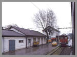 Die einstige Strecke Solothurn - Büren an der Aare - Lyss: Büren an der Aare, heute Endstation der Strecke von Lyss.