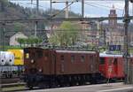 Die RVT-Fahrt zum Feldschlösschen.

Ae 3/6 III 10264 mit dem RVT-Zug in Rheinfelden mit dem Exkursionsziel im Hintergrund. April 2023.