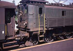 Nahaufnahme der Be4/6 12314 mit ihrem Zug Stein-Säckingen - Winterthur. Stein-Säckingen, 26.Juni 1970 