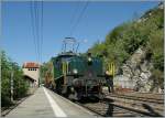 Nicht ganz geglckt ist diese Krokodilaufnahme in Ausserberg, besonders, wenn man weiss (aber nicht sieht) dass im Windschatten die Ae 4/7 mit einem Historischen Gterzug parallel vorbeifhrt...