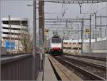br-186/650559/grau-in-grau-186-251-auf Grau in Grau. 186 251 auf der Verbindungsbahnbrücke in Basel, März 2019.
