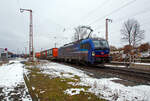 Die an die SBB Cargo International AG vermietete 193 532 „Rhein“ (91 80 6193 532-9 D-SIEAG) der SüdLeasing GmbH (Stuttgart, eingestellt in Deutschland durch Siemens) fährt am