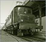 Die Ae 4/7 10987 ist mit ihrem Extrazug der  Eisenbahm Nostalgiefahren Bebera e.V.   in Locarno eingetroffen und wird, nun am Schluss des Zuges nach Bellinzona zurückfahren.