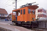 Traktoren Te I: Lok 29 der EBT in Wasen im Emmental, als die Bahn dort noch in Betrieb war. 31.Dezember 1992 