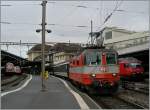 Die  Swiss-Expess  Re 4/4 II 11108 in Lausanne.