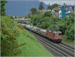 Die SBB Re 4/4 II 11281 (Re 420 281-8) ist bei La Tour de Peilz mit einem Güterzug auf dem Weg in Richtung Lausanne. 

21. Juni 2024