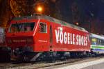 Die SOB (Südostbahn) Re 456 094-2  Herisau   (91 85 4456 094-2) im Vögele Shoes Design ist am 29.09.2012 - 3:30 Uhr  mit dem Voralpen Express in Luzern abgestellt.
