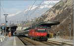 SBB Re 460 074-8 mit ihrem IR 1421 in Leuk.