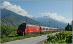 SBB Re 460 108-4 mit RDZ WLABmz 62 85 78-90 006-8, 005-5, 008-4 und 007-6 auf der Test-Fahrt von Sion nach Martigny.